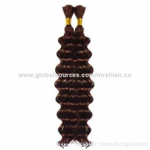 18-inch Mixed Color Human Remy Curly Bulk Hair